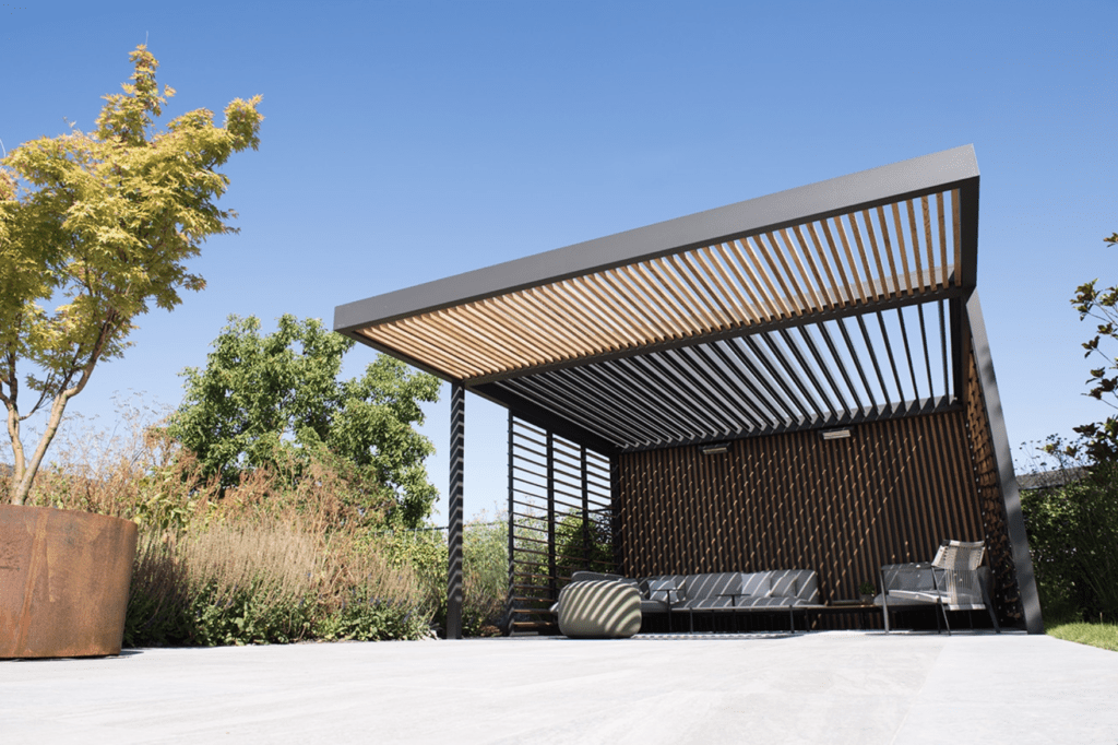 Bourbon-Sleeckx buiten meubelen, buiteninrichting, lamellendaken